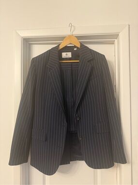 Babaton navy pin striped blazer